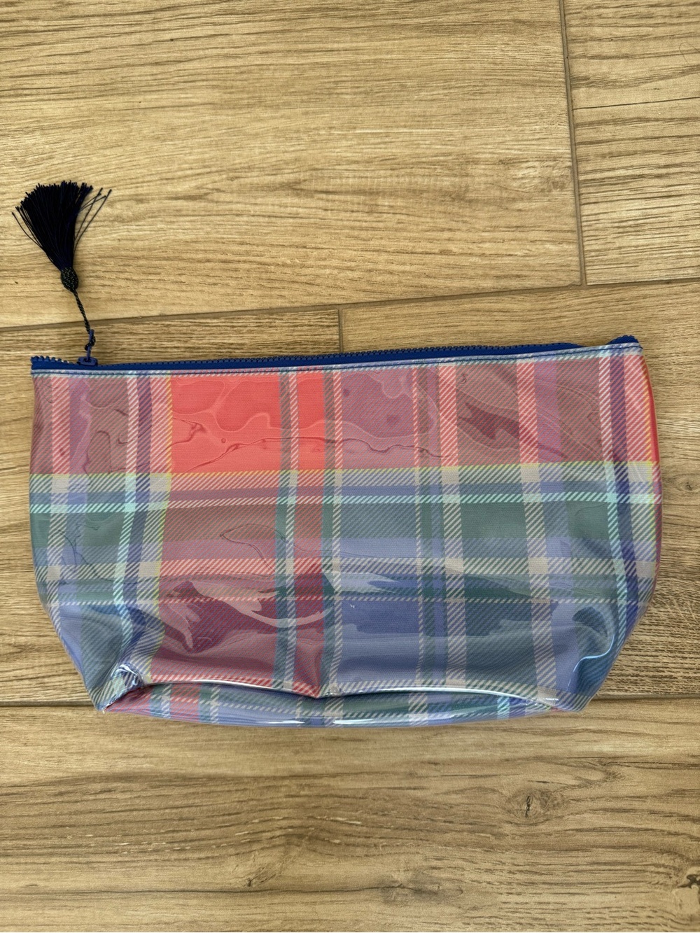 Dairy Boy Shell and Sail Makeup Bag Large- Nantucket Madras - Picture 2 of 5